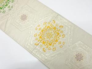 アンティーク　亀甲繋ぎに華紋織り出し袋帯（材料）